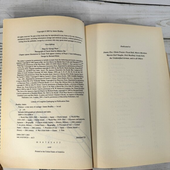 Flyboys James Bradley Hardcover Signed 1st Ed 2nd Printing WWII History Ephemera - Picture 6 of 10